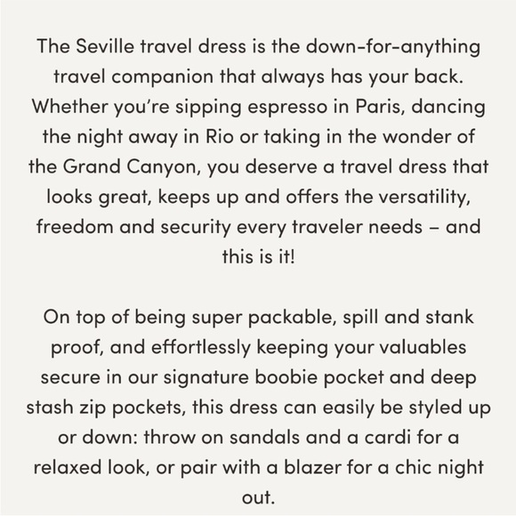 Wayre Seville Travel Dress Dark Gray Small Zippered Pockets Lightweight Airport - Picture 6 of 12